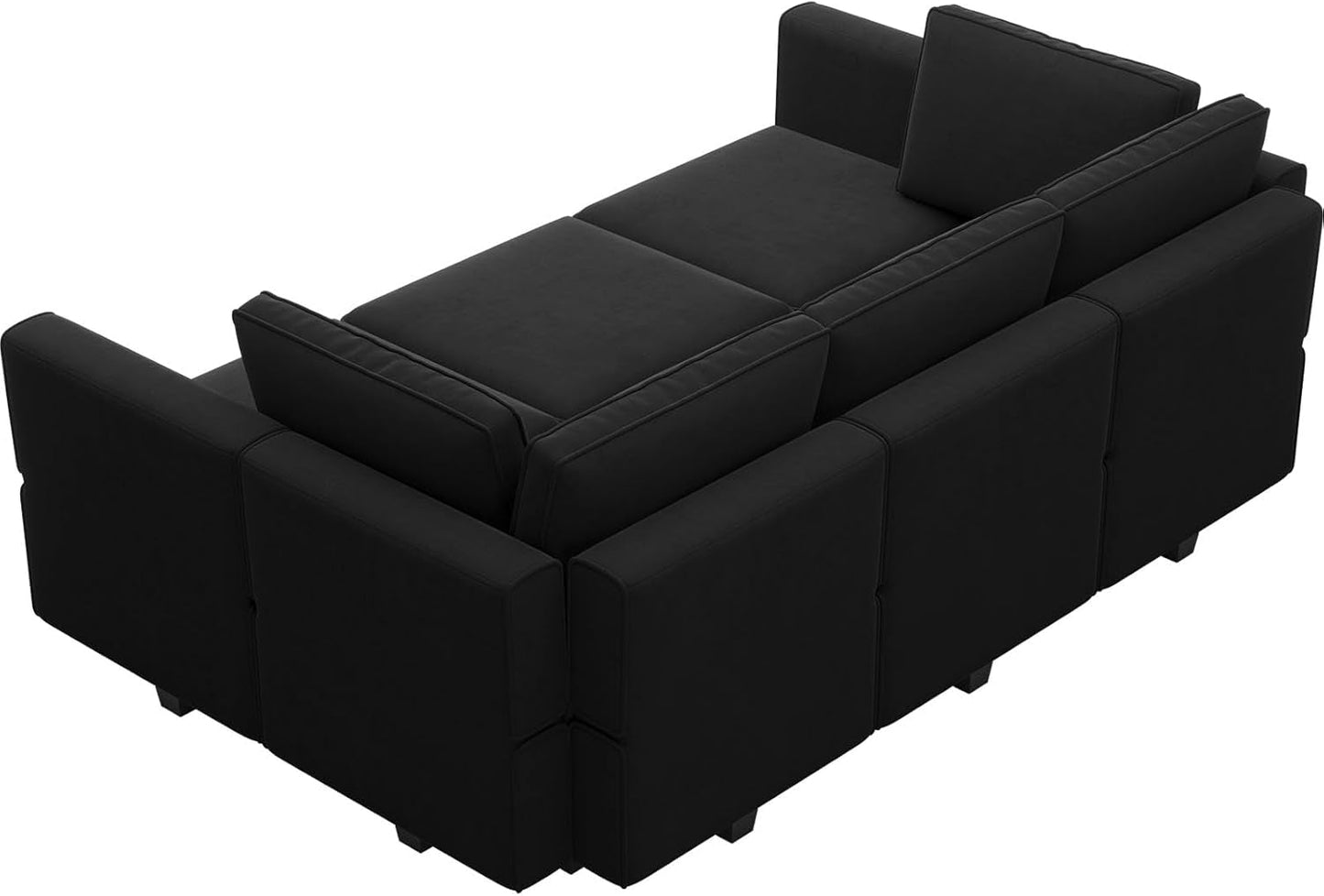 Modular Velvet Sectional Sofa With Chaise