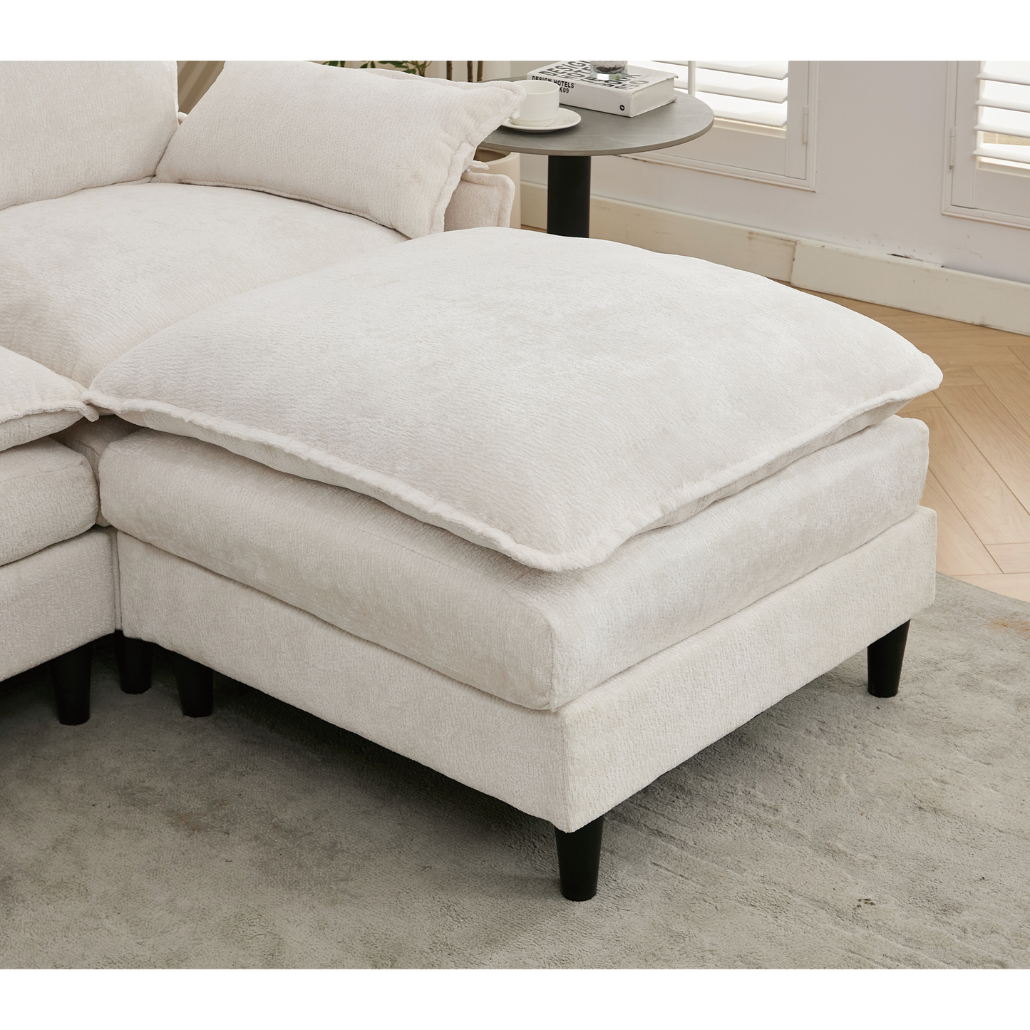 U-Shaped Cloud Modular Sofa 6 Seater Comfy Sectional with Armrests