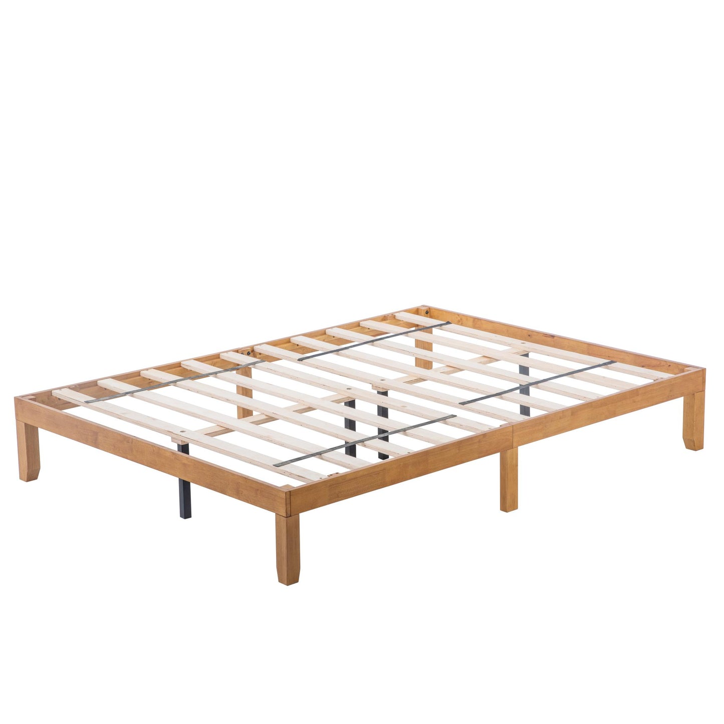 Queen Size Wood Platform Bed Frame, No Box Spring Needed