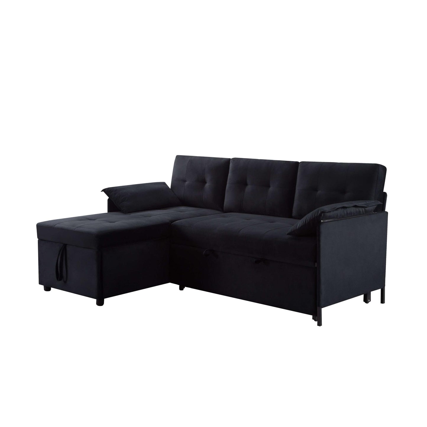 77.6” Reversible Sectional Sleeper Sofa with Storage & Pull-Out-Bed - Havenly Living