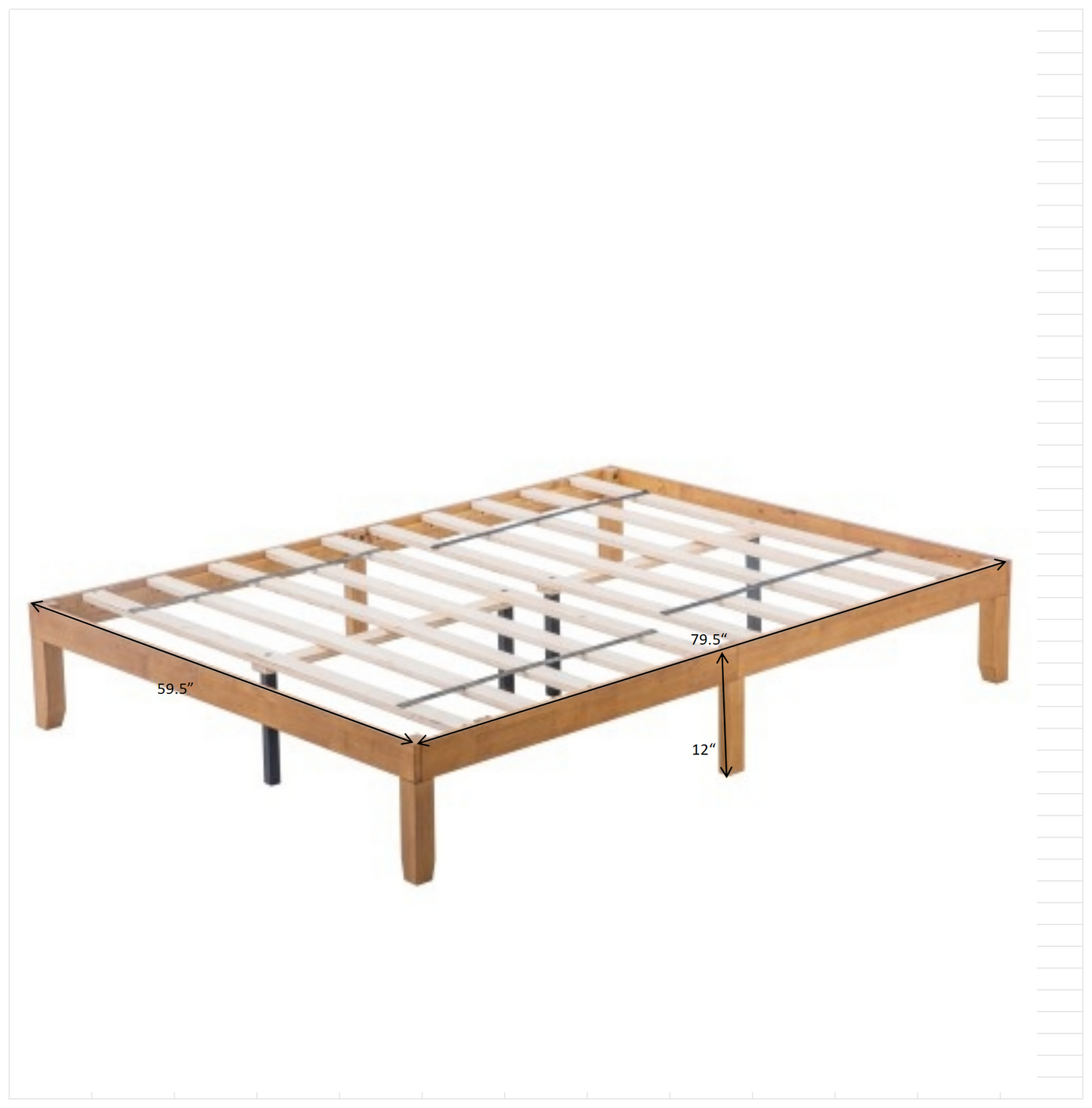 Queen Size Wood Platform Bed Frame, No Box Spring Needed