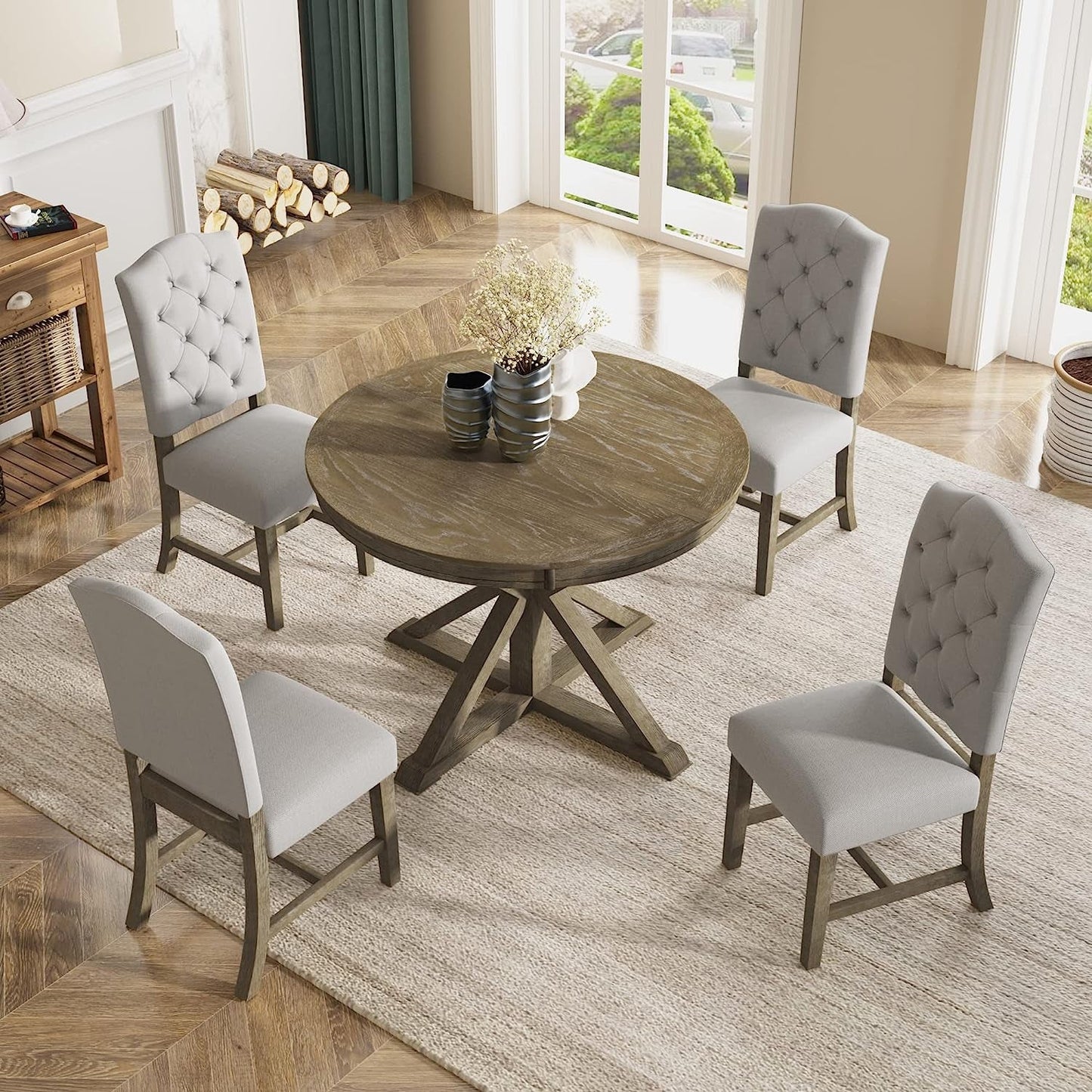 Havenridge Extendable Farmhouse Dining Table Set