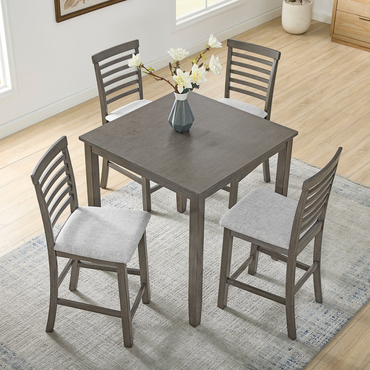 5 Piece Modern Dining & Bar Table Set