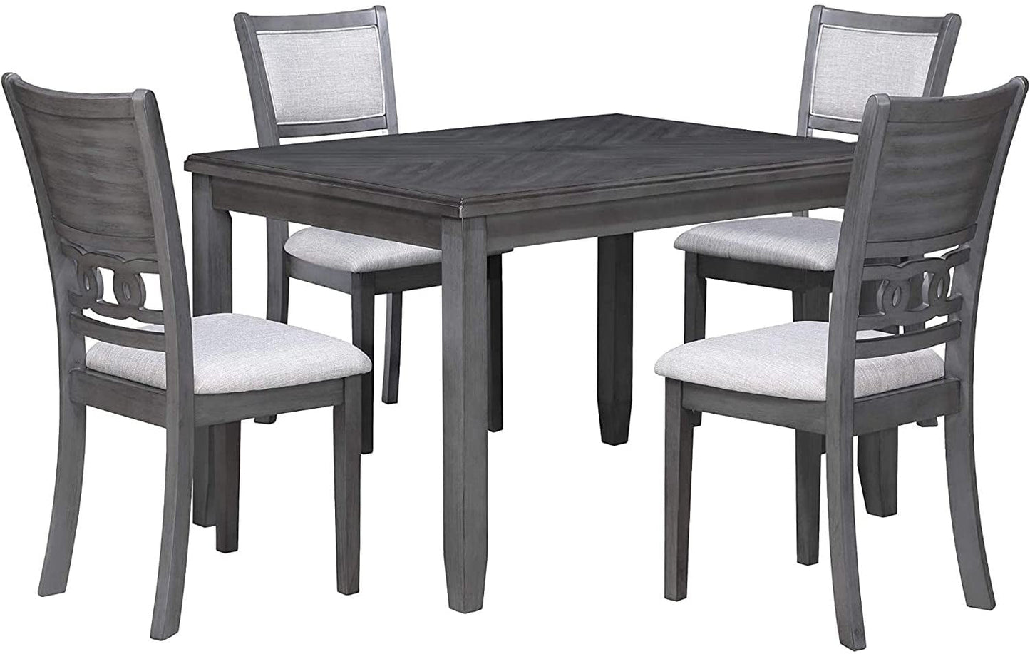 5 Piece Dining Set With Table And 4 Cushioned Chairs