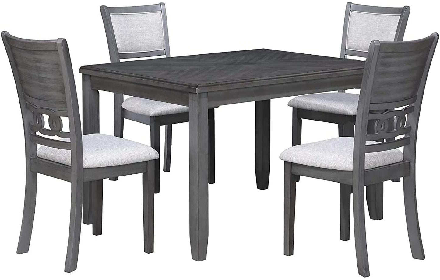 5 Piece Dining Set With Table And 4 Cushioned Chairs
