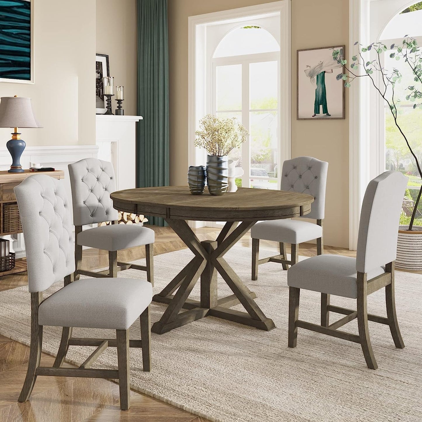Havenridge Extendable Farmhouse Dining Table Set
