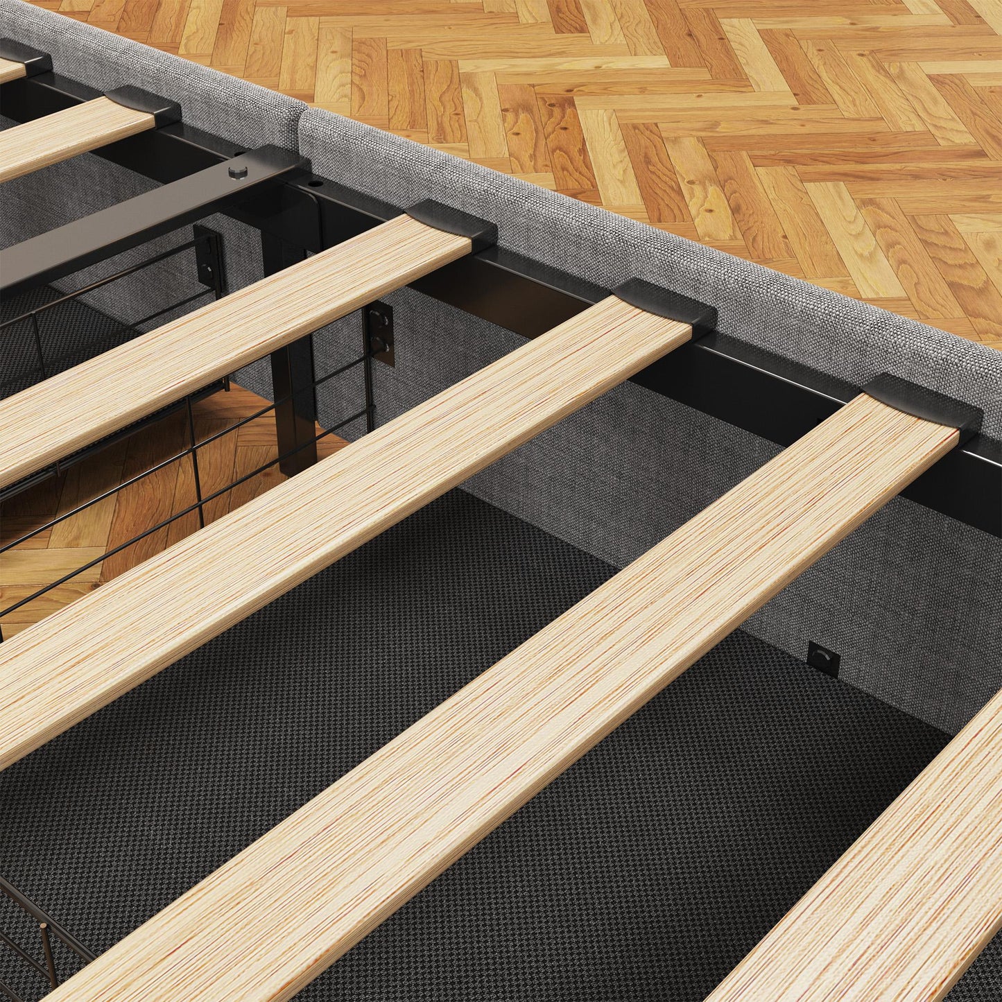 Havenly Glow Full LED Bed Frame - Light Grey