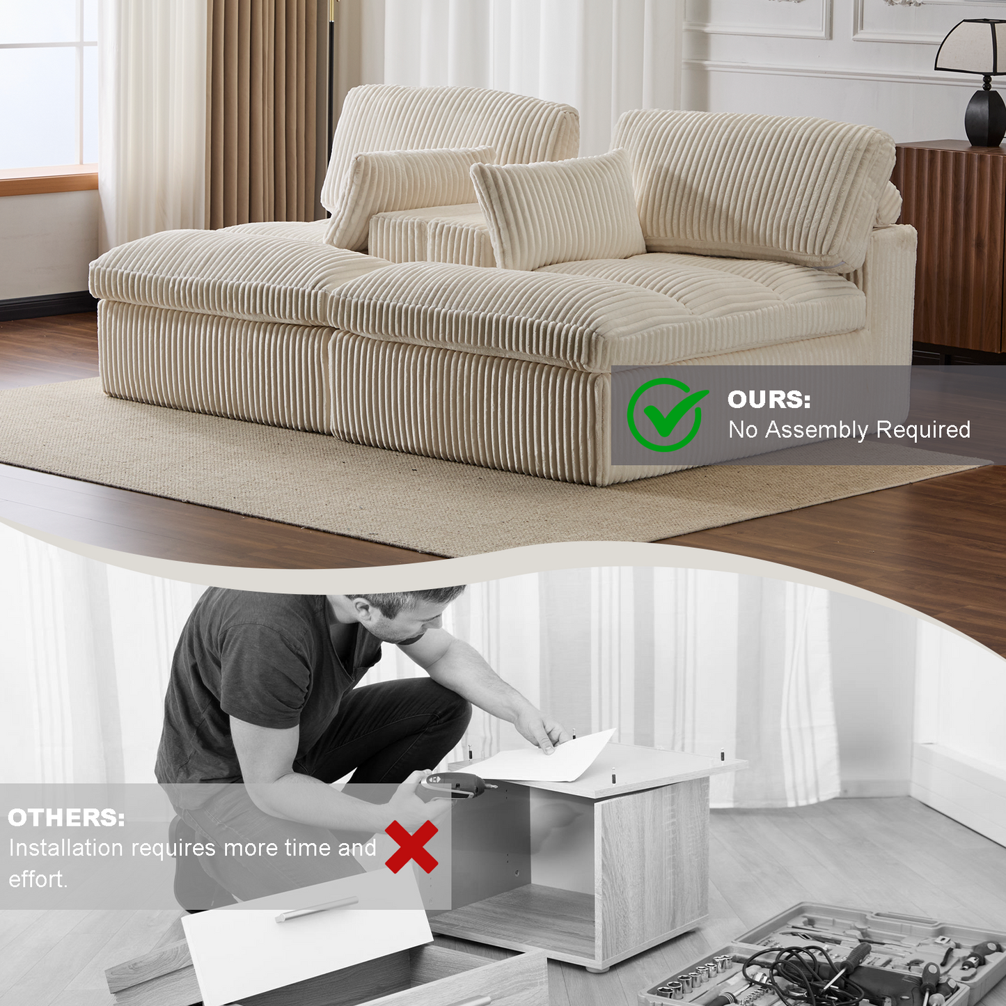 Havenly Cloud Double Chaise  Lounge Chair