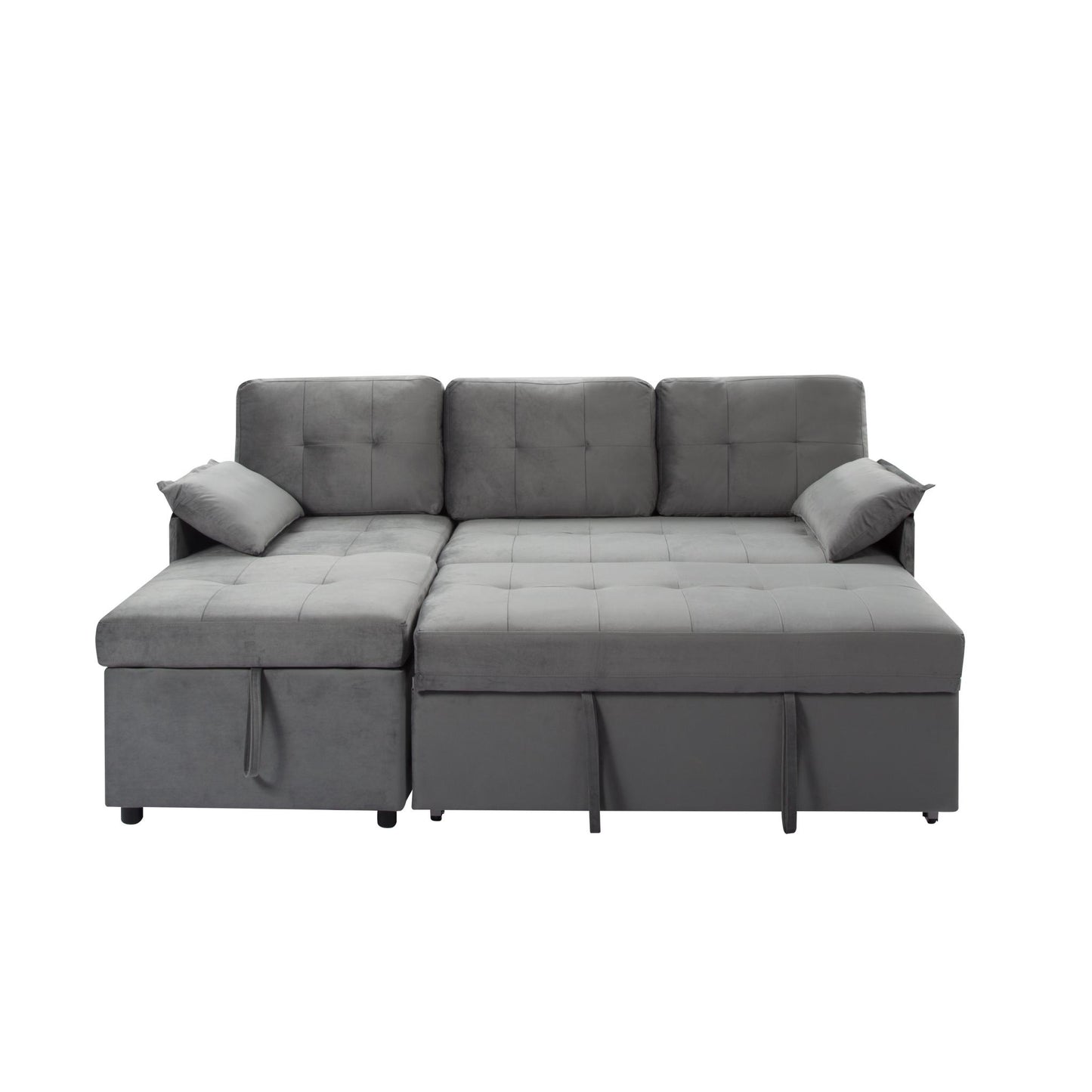 77.6” Reversible Sectional Sleeper Sofa with Storage & Pull-Out-Bed - Havenly Living