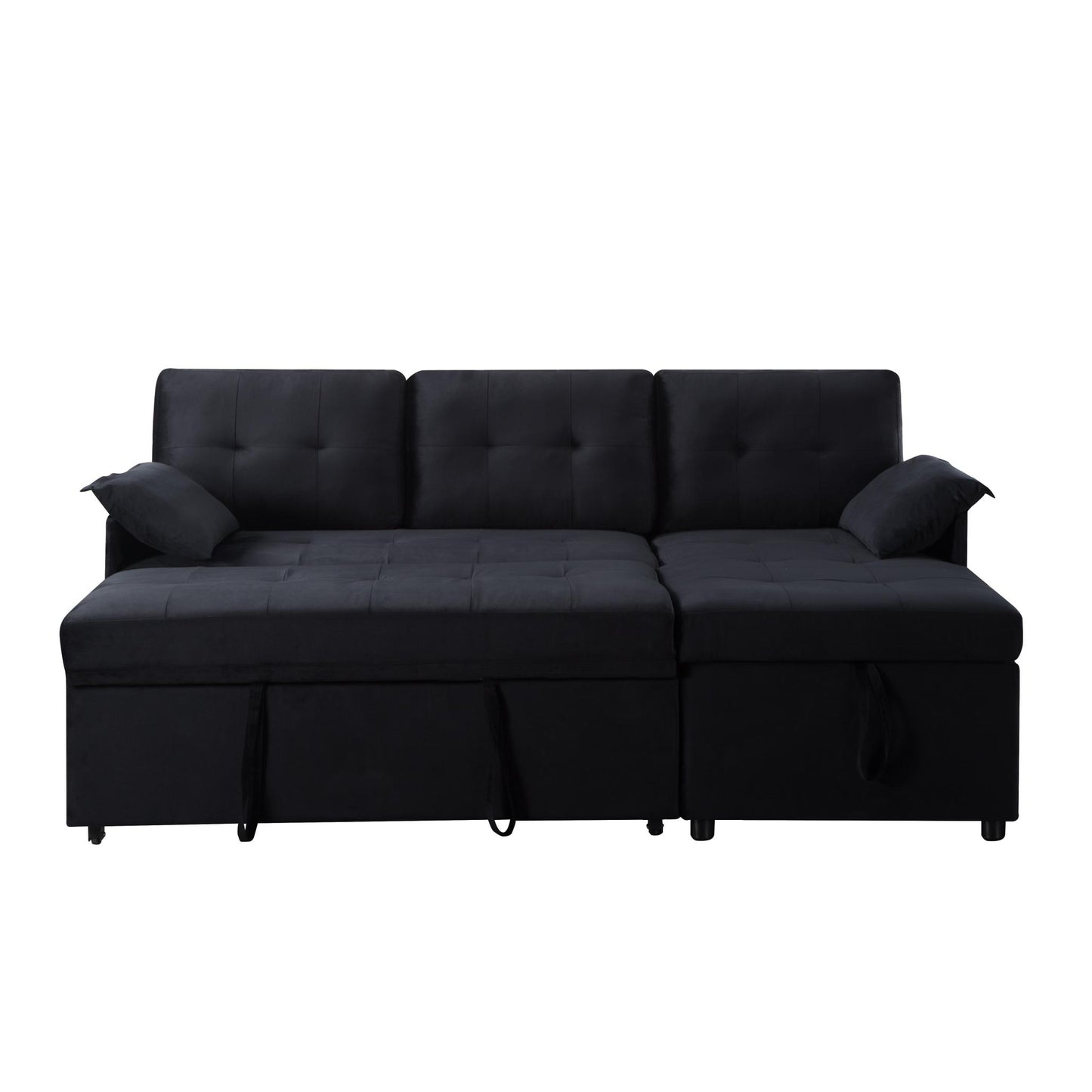 77.6” Reversible Sectional Sleeper Sofa with Storage & Pull-Out-Bed - Havenly Living