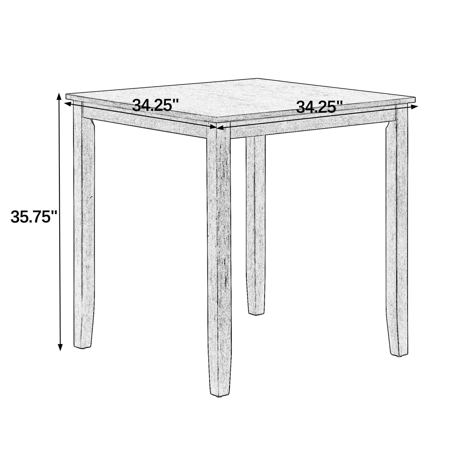 5 Piece Modern Dining & Bar Table Set