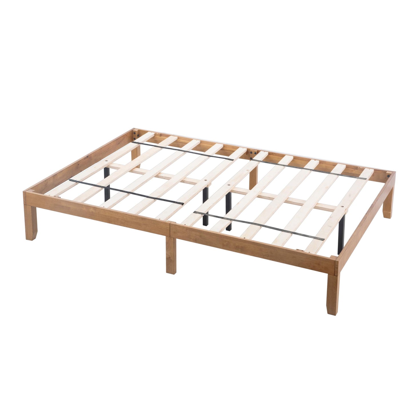 Queen Size Wood Platform Bed Frame, No Box Spring Needed