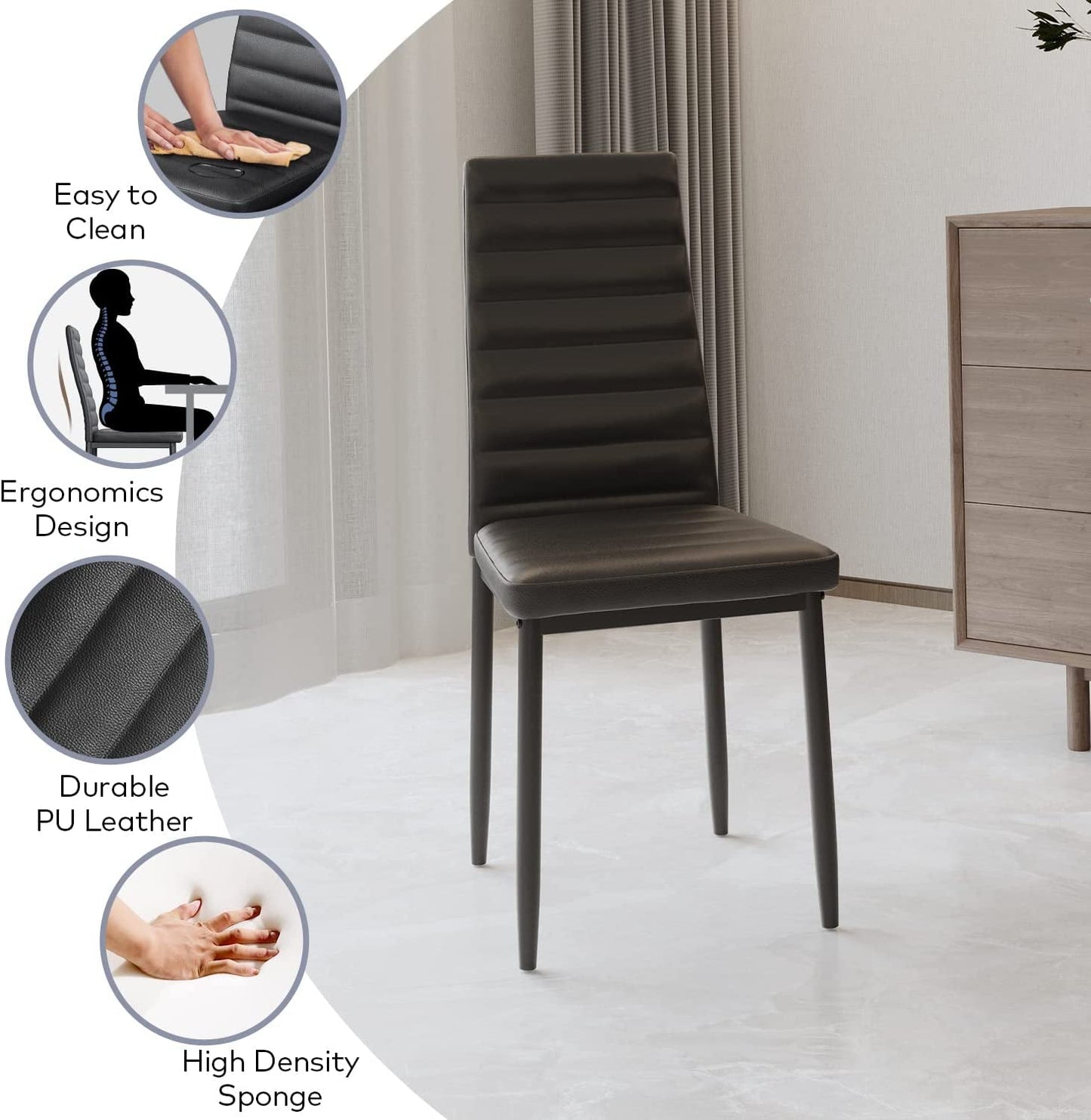 Modern Glass Top Dining Set For 6