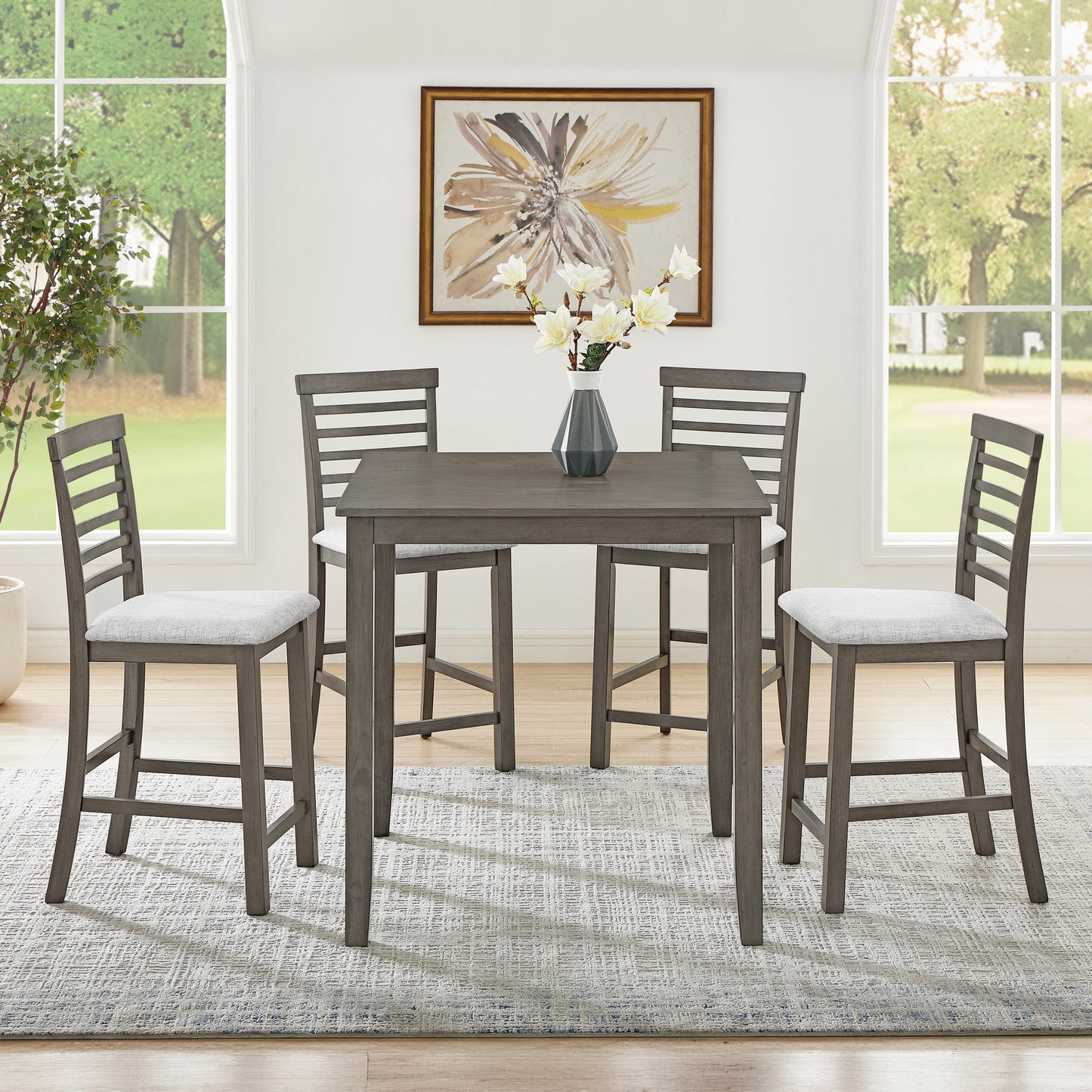 5 Piece Modern Dining & Bar Table Set