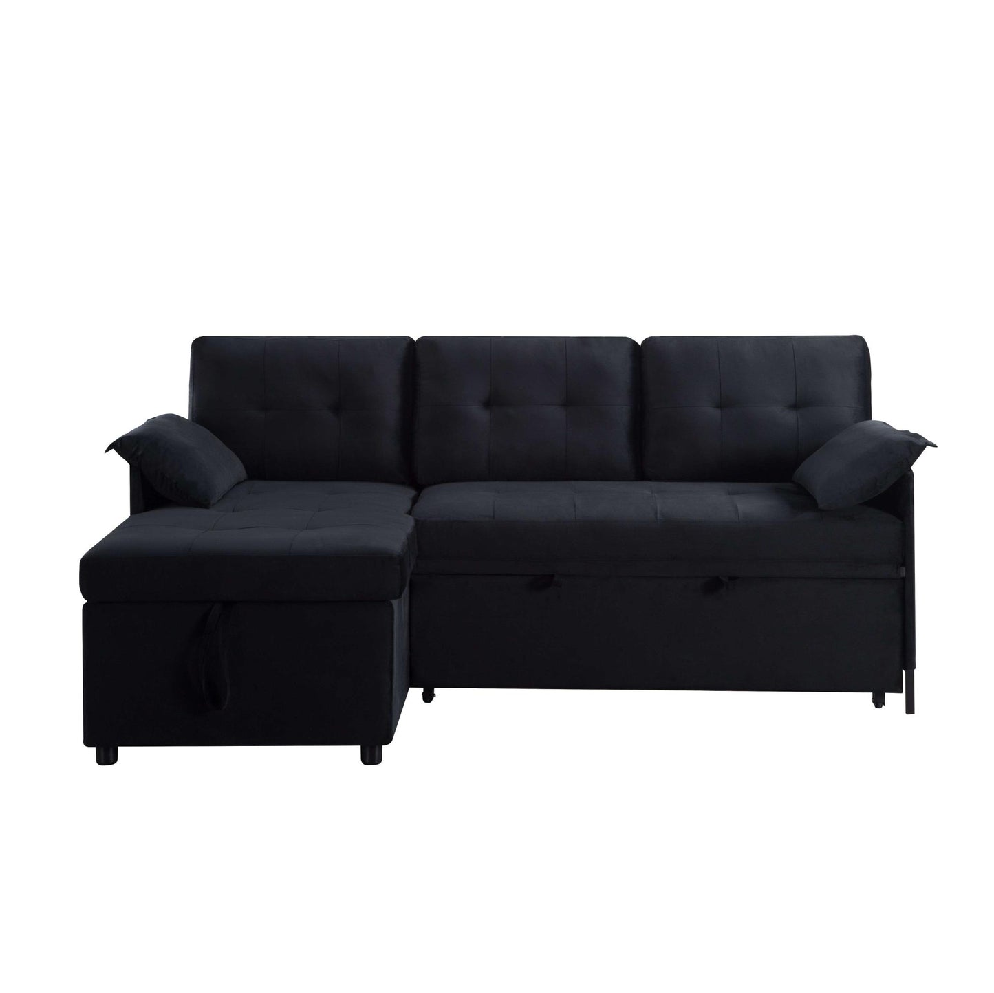77.6” Reversible Sectional Sleeper Sofa with Storage & Pull-Out-Bed - Havenly Living