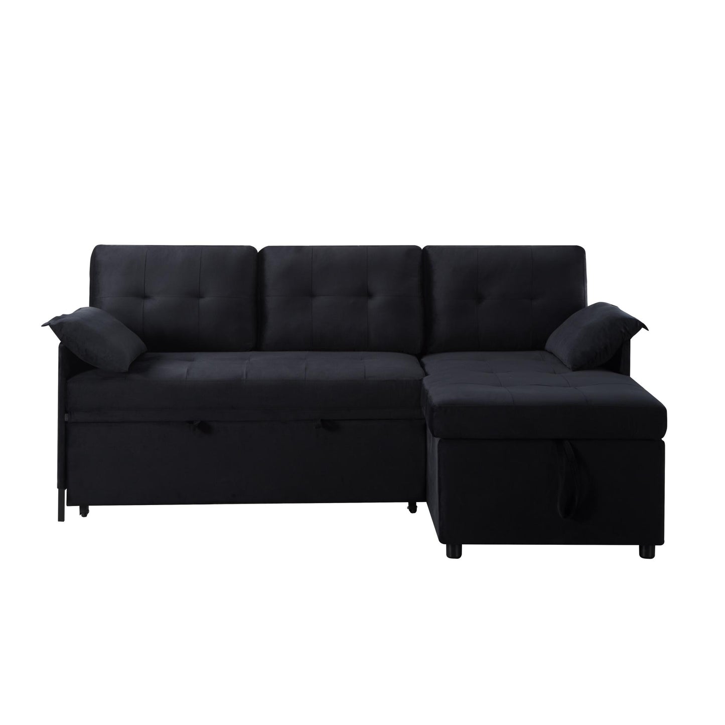 77.6” Reversible Sectional Sleeper Sofa with Storage & Pull-Out-Bed - Havenly Living